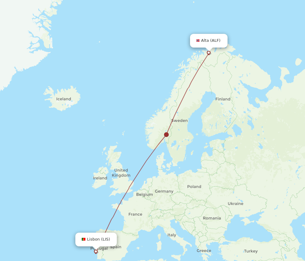 ALF-LIS flight routes