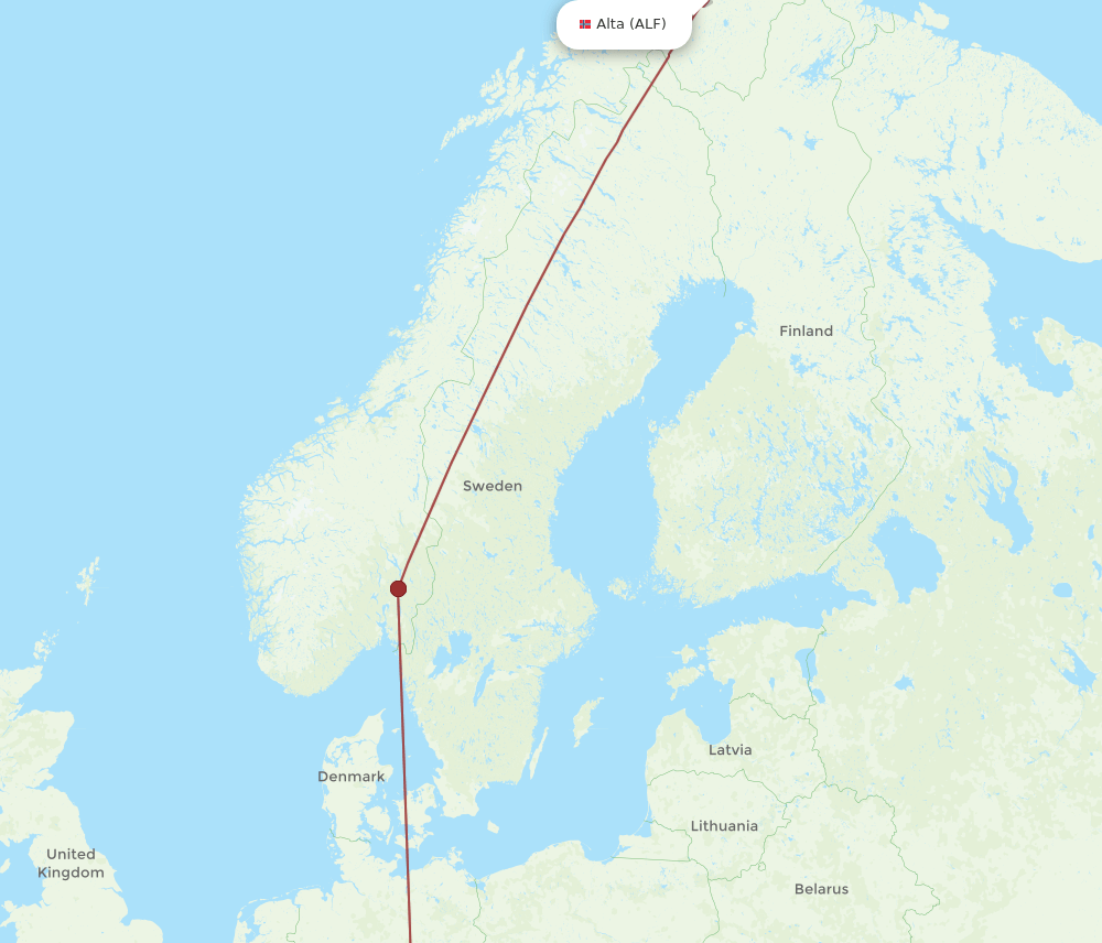ALF-MUC flight routes