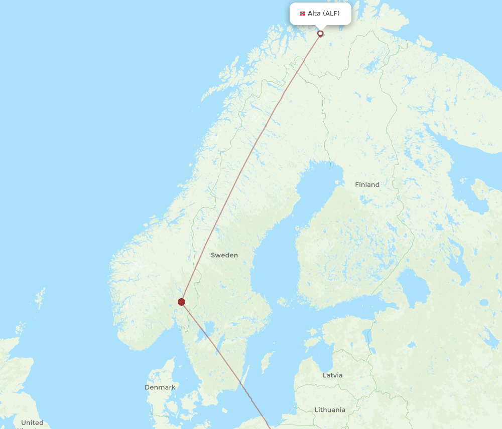 ALF-WAW flight routes