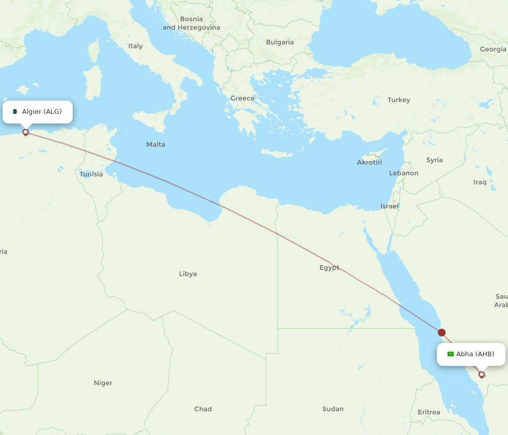 ALG-AHB flight routes