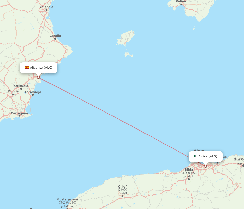 ALG-ALC flight routes