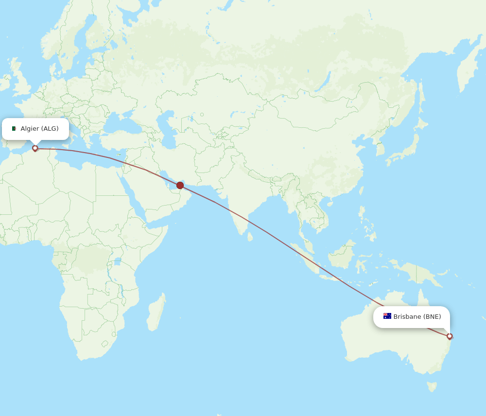 ALG-BNE flight routes