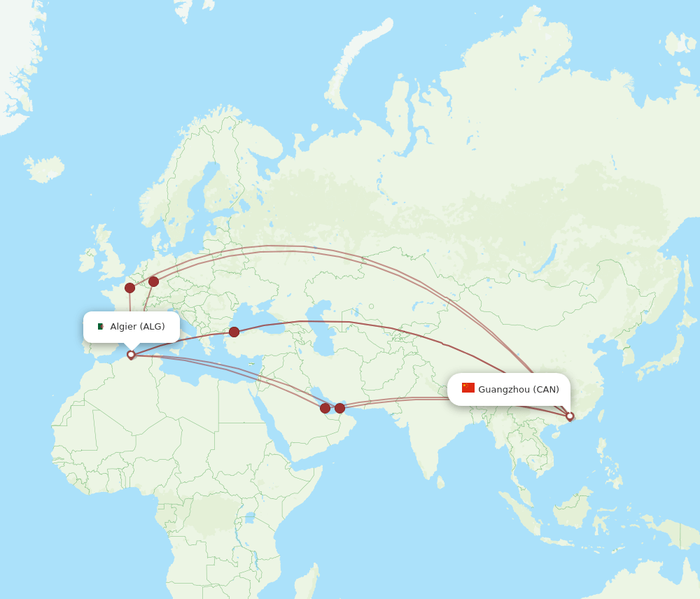 ALG-CAN flight routes
