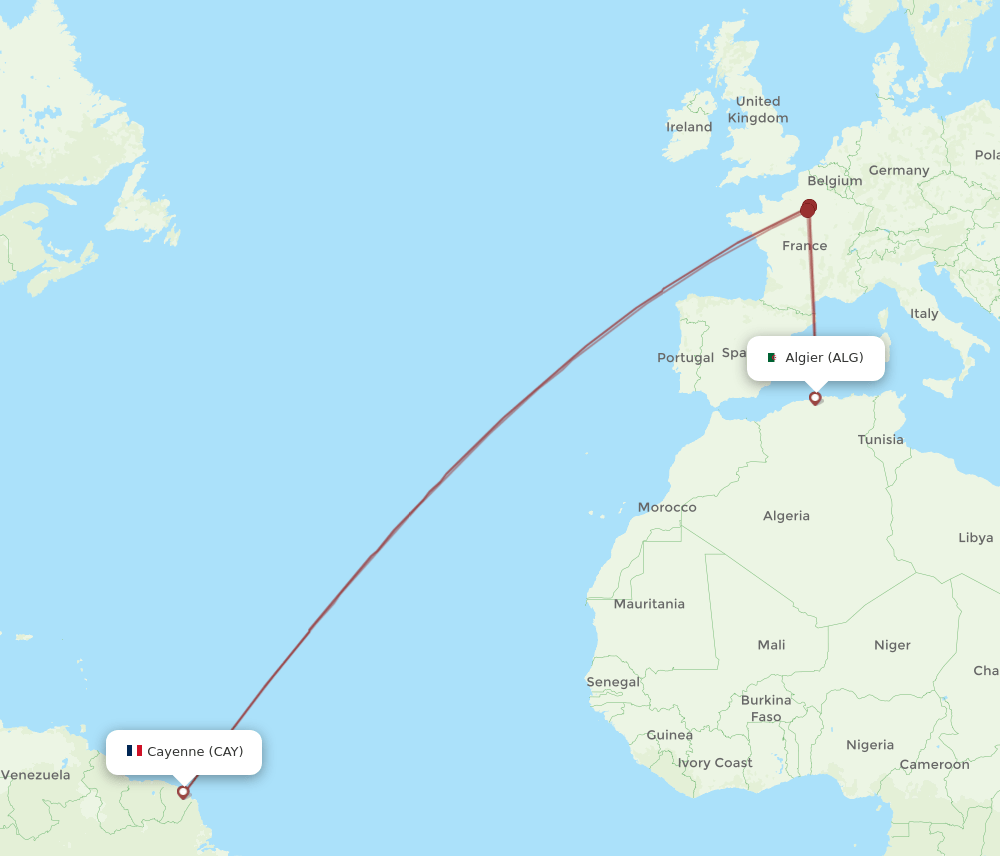 ALG-CAY flight routes