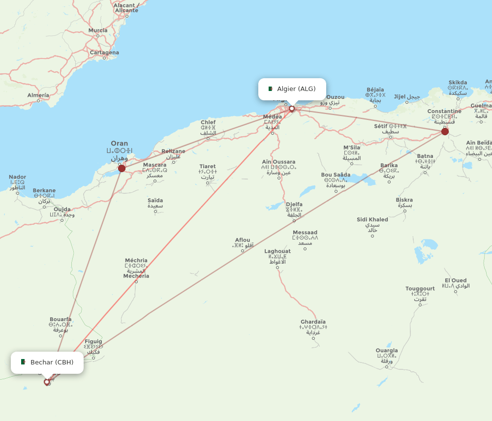 ALG-CBH flight routes