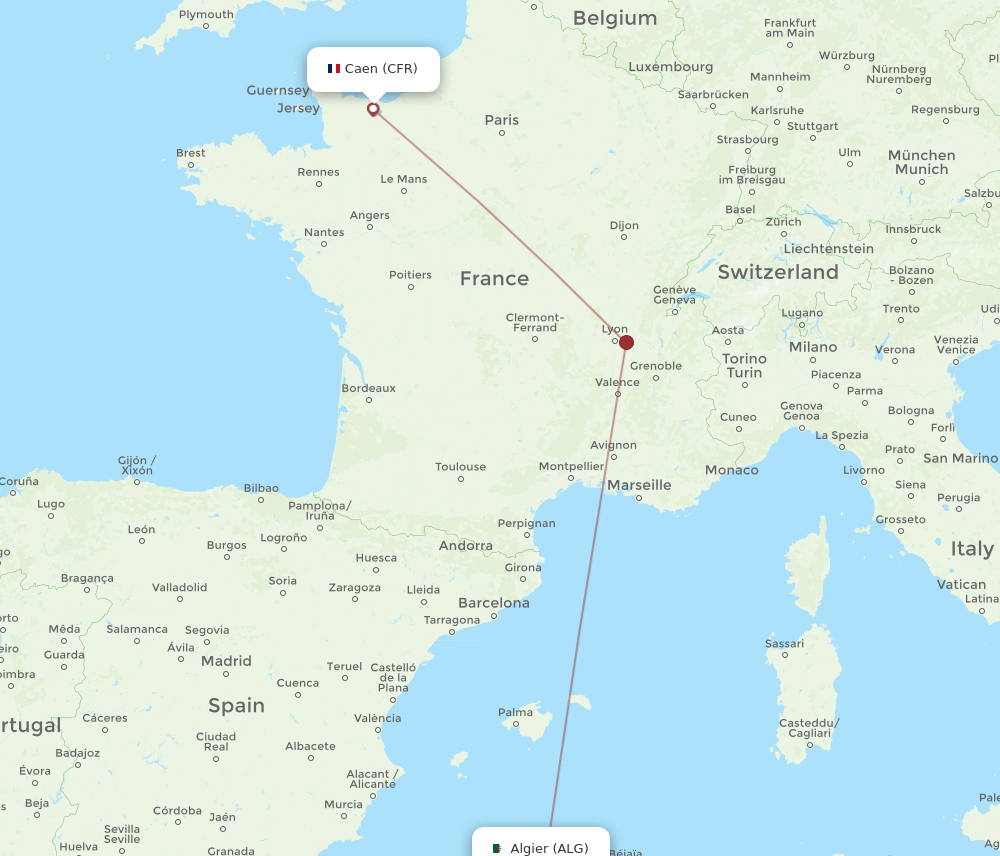 ALG-CFR flight routes