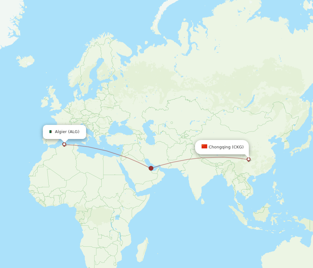 ALG-CKG flight routes