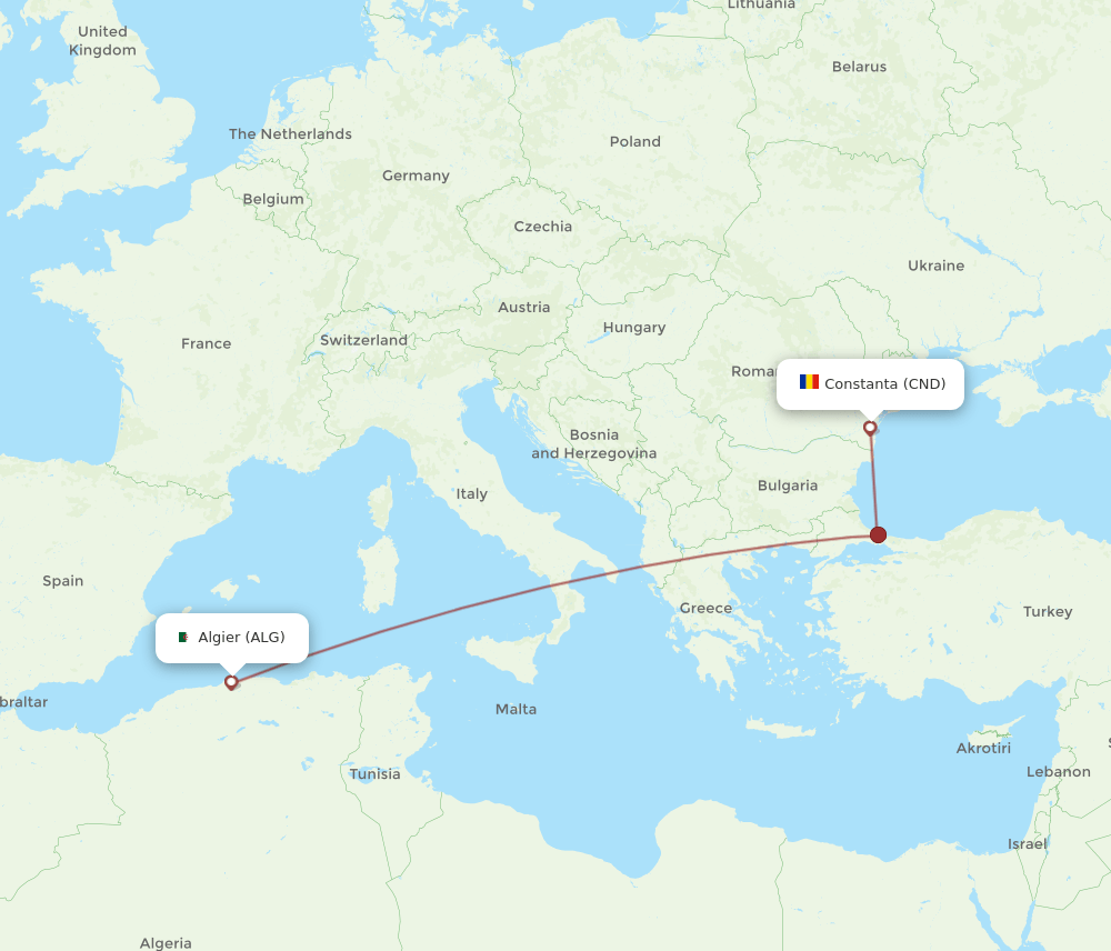 ALG-CND flight routes