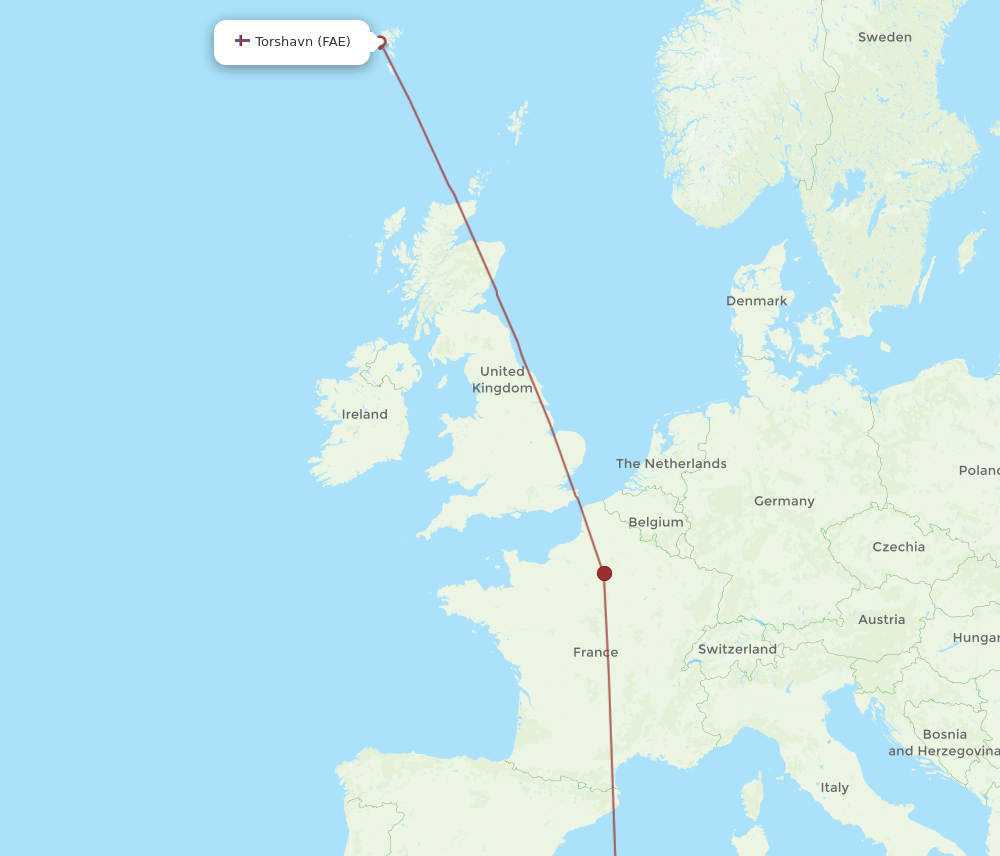 ALG-FAE flight routes