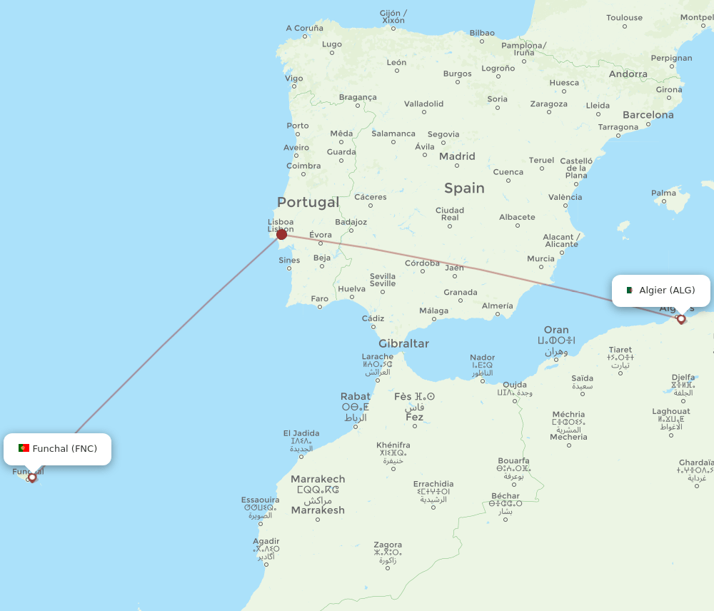 ALG-FNC flight routes