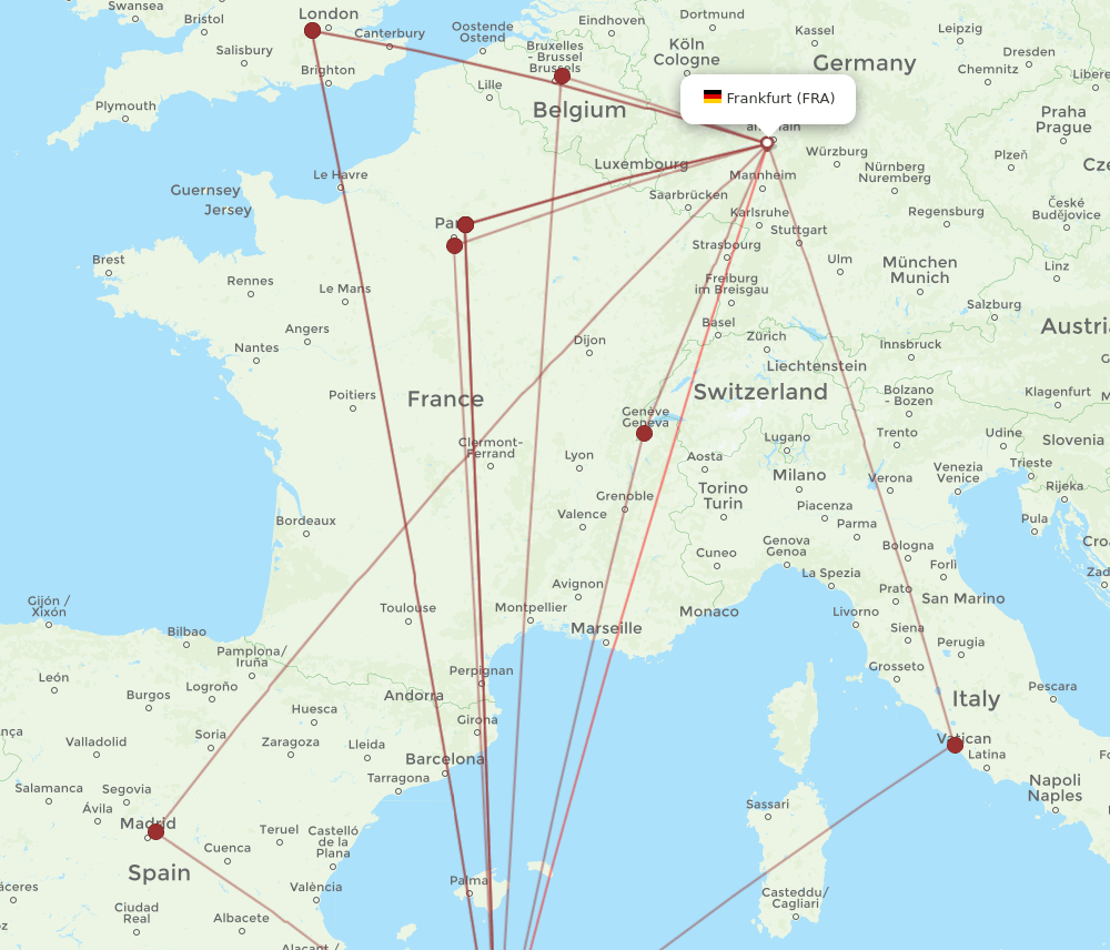 ALG-FRA flight routes