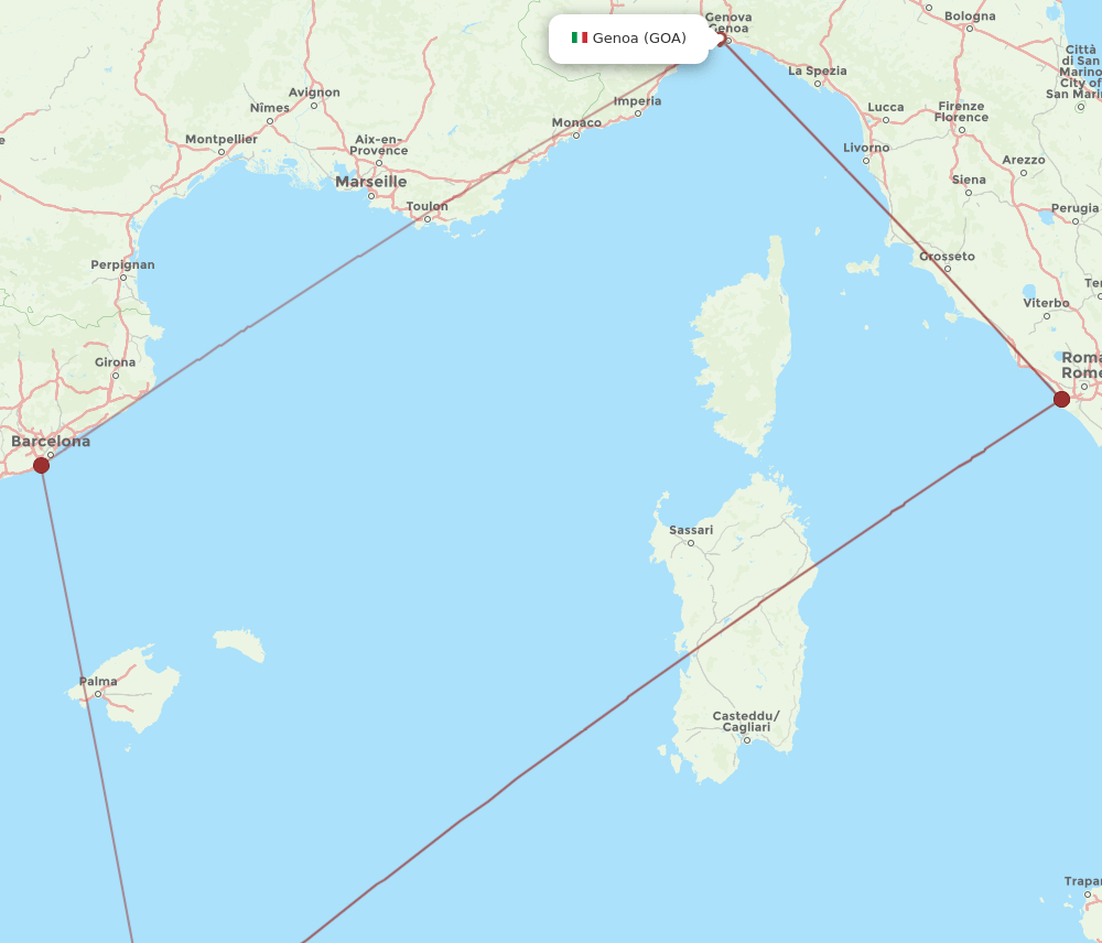 ALG-GOA flight routes