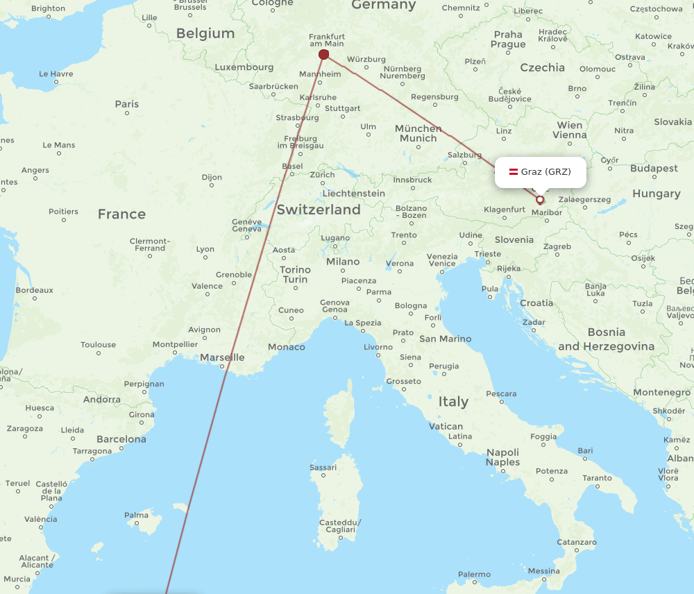 ALG-GRZ flight routes