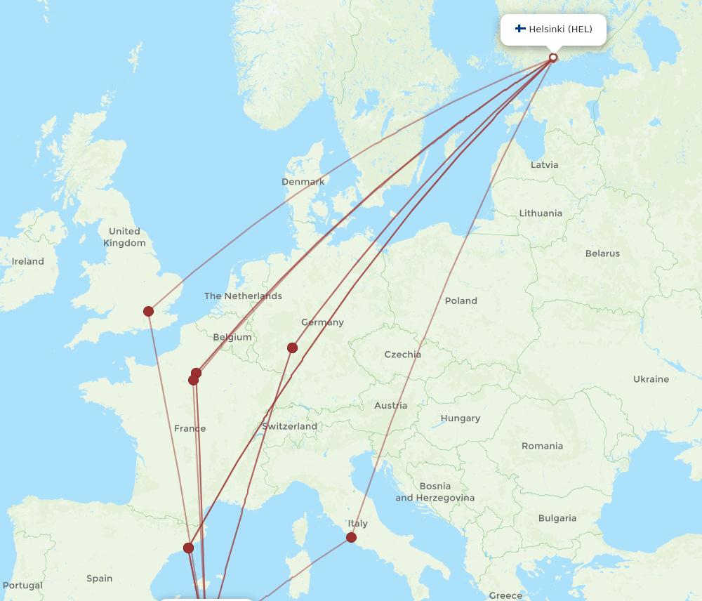 ALG to HEL flights and routes map