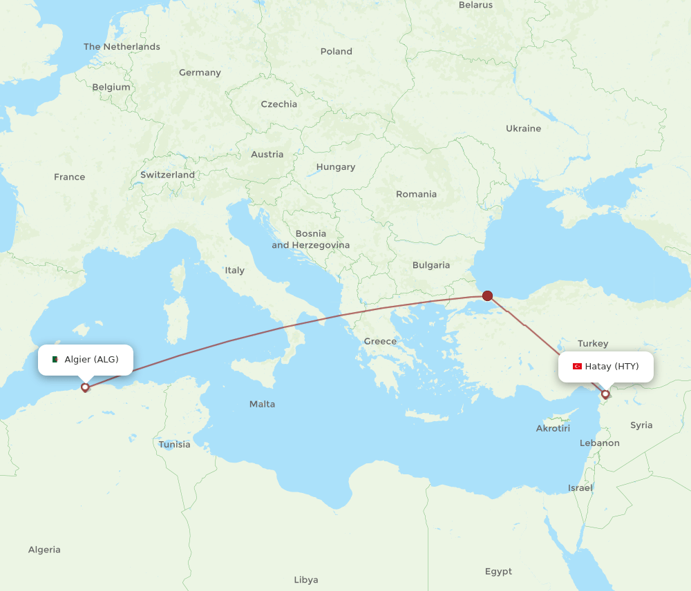 ALG-HTY flight routes