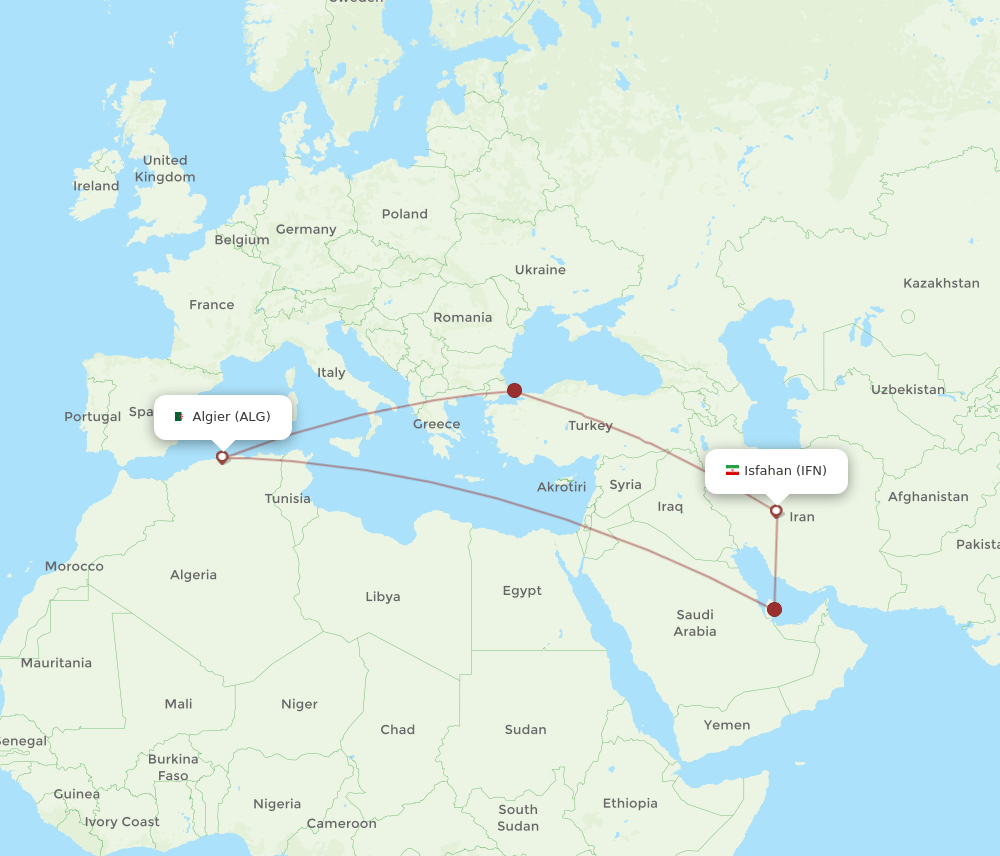 ALG-IFN flight routes