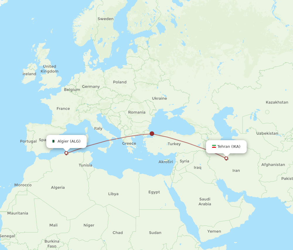 ALG-IKA flight routes