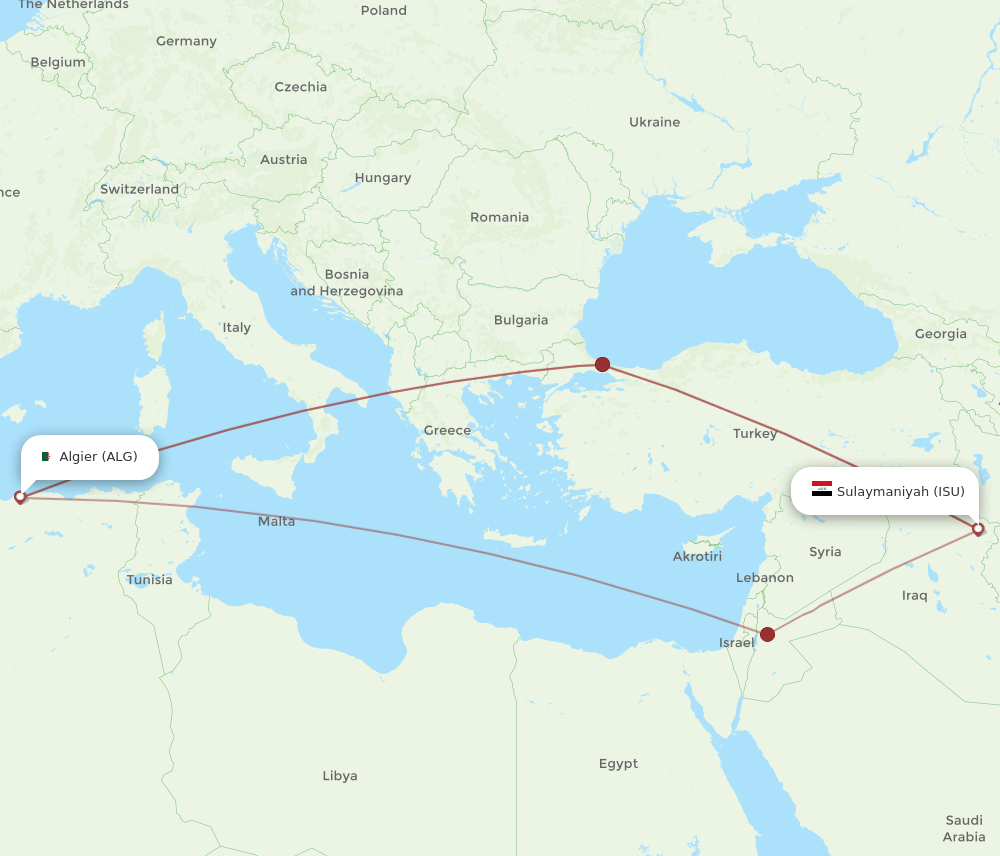 ALG-ISU flight routes