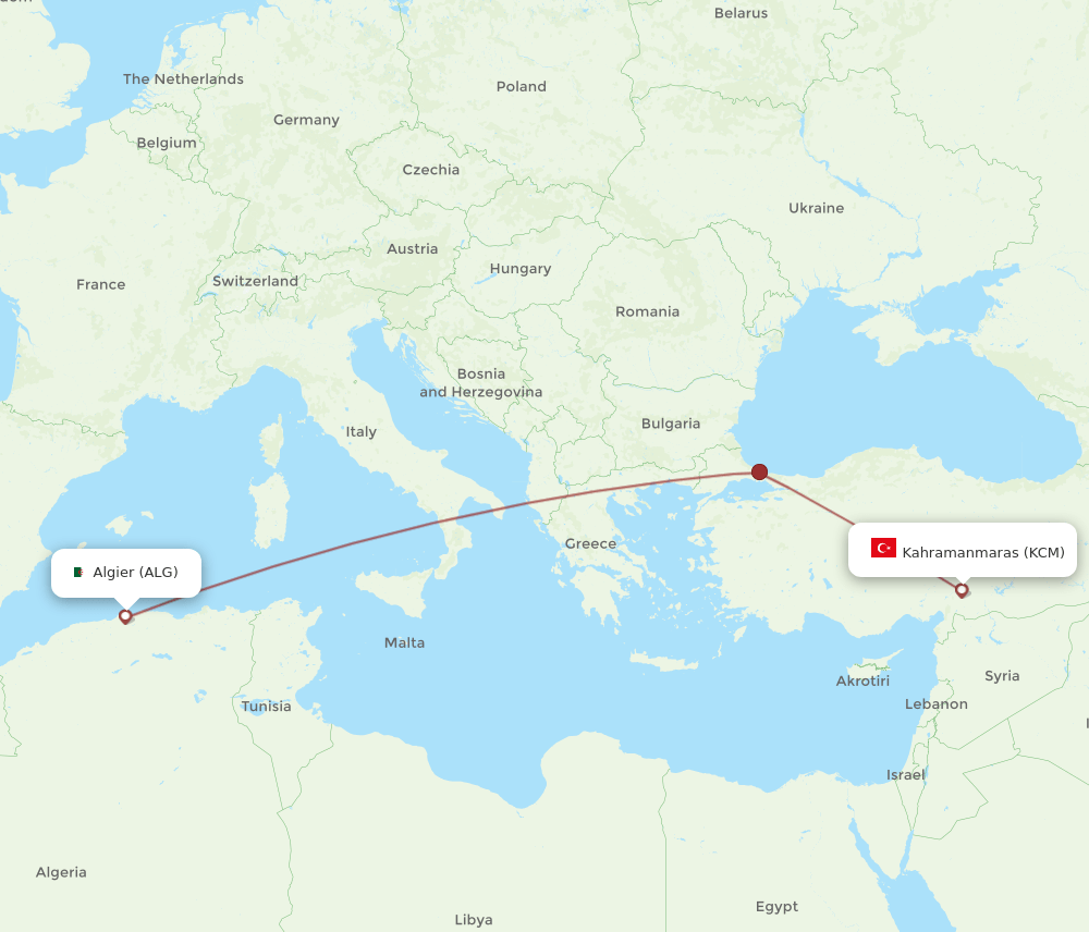 ALG-KCM flight routes