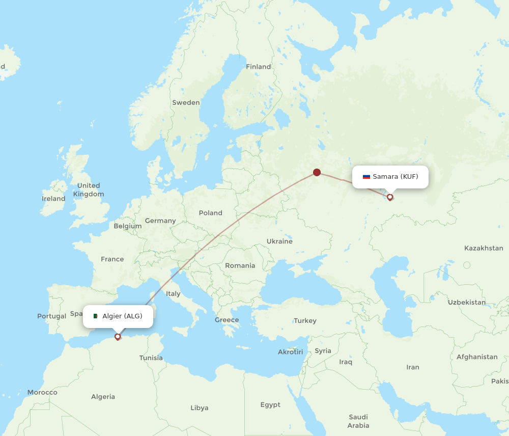 ALG-KUF flight routes