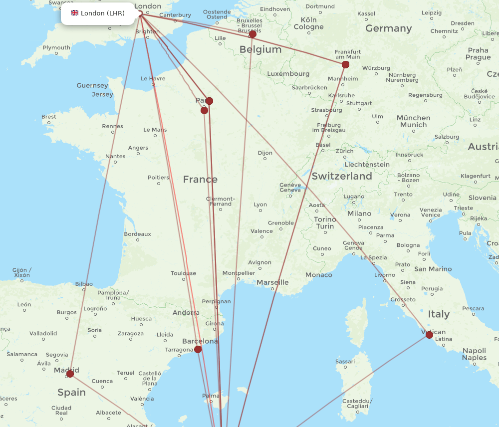 ALG-LHR flight routes