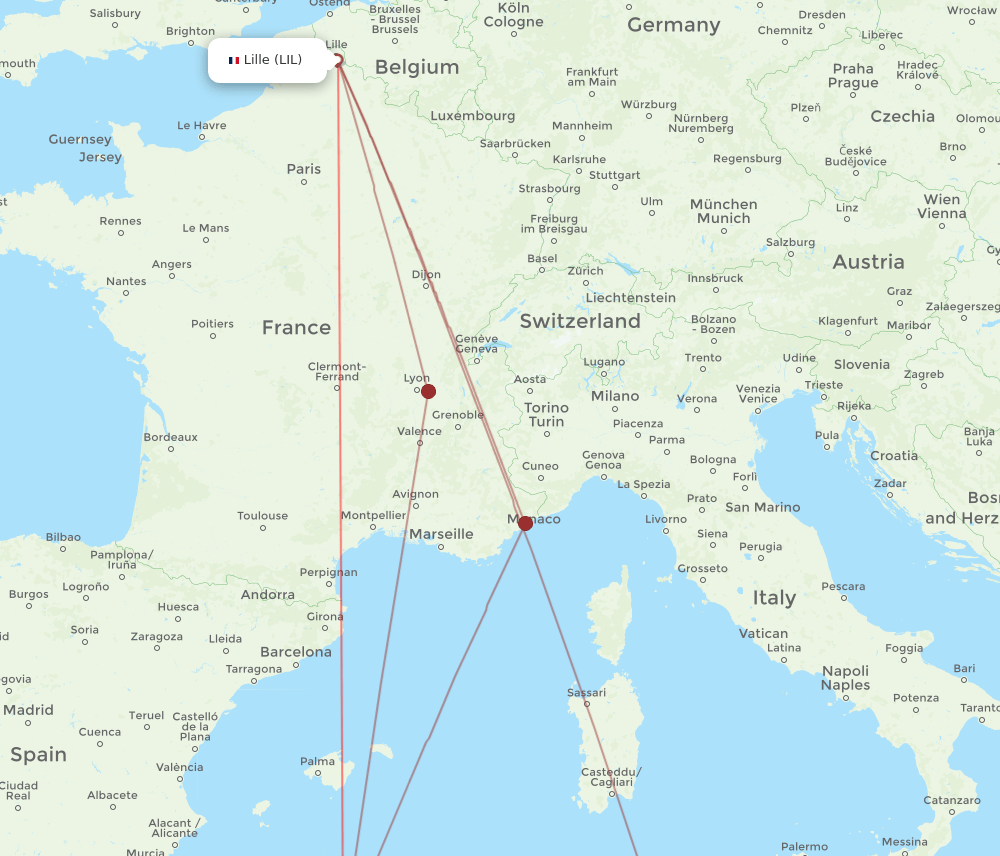 ALG to LIL flights and routes map