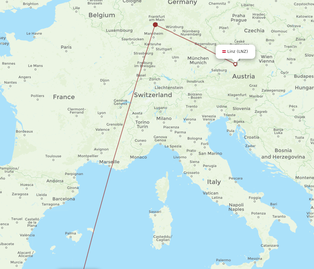 ALG-LNZ flight routes
