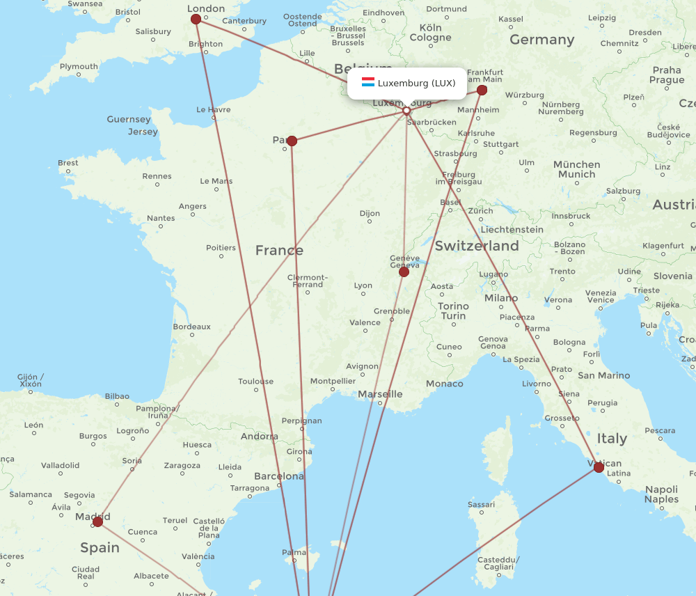 ALG-LUX flight routes