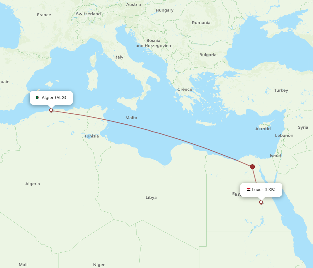 ALG-LXR flight routes
