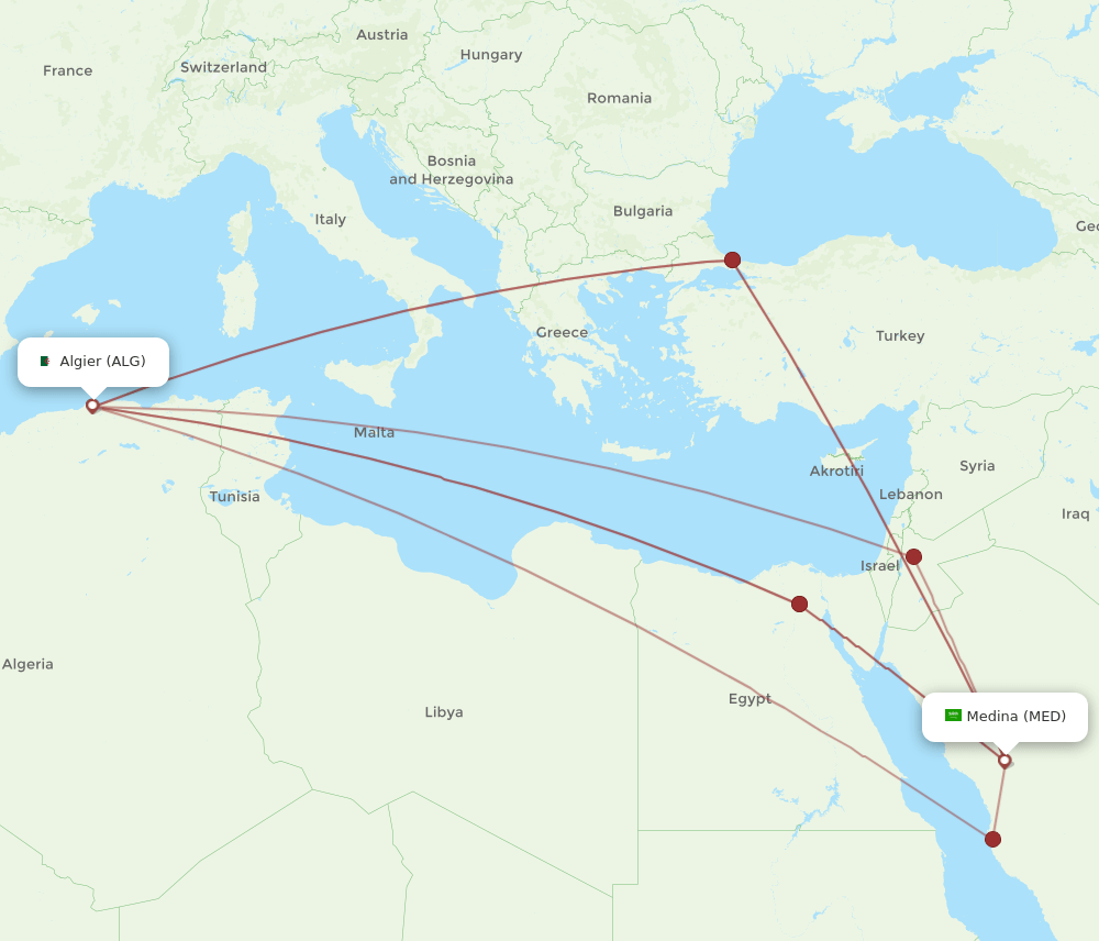 ALG-MED flight routes
