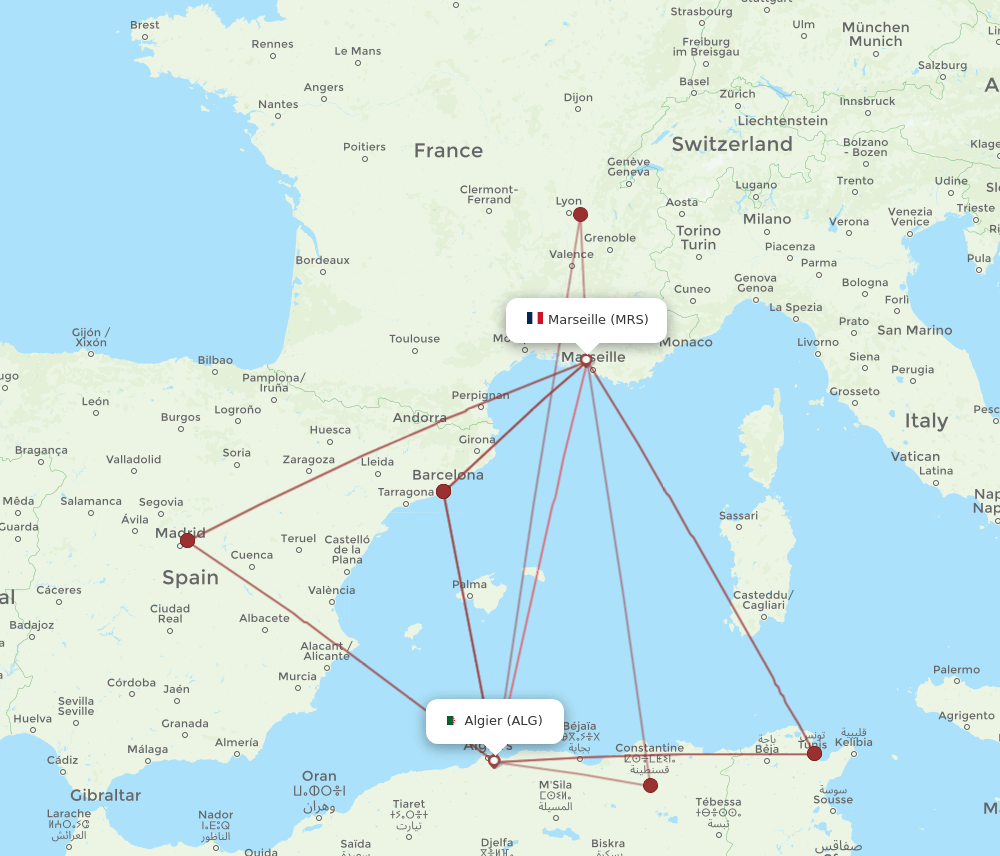 ALG-MRS flight routes
