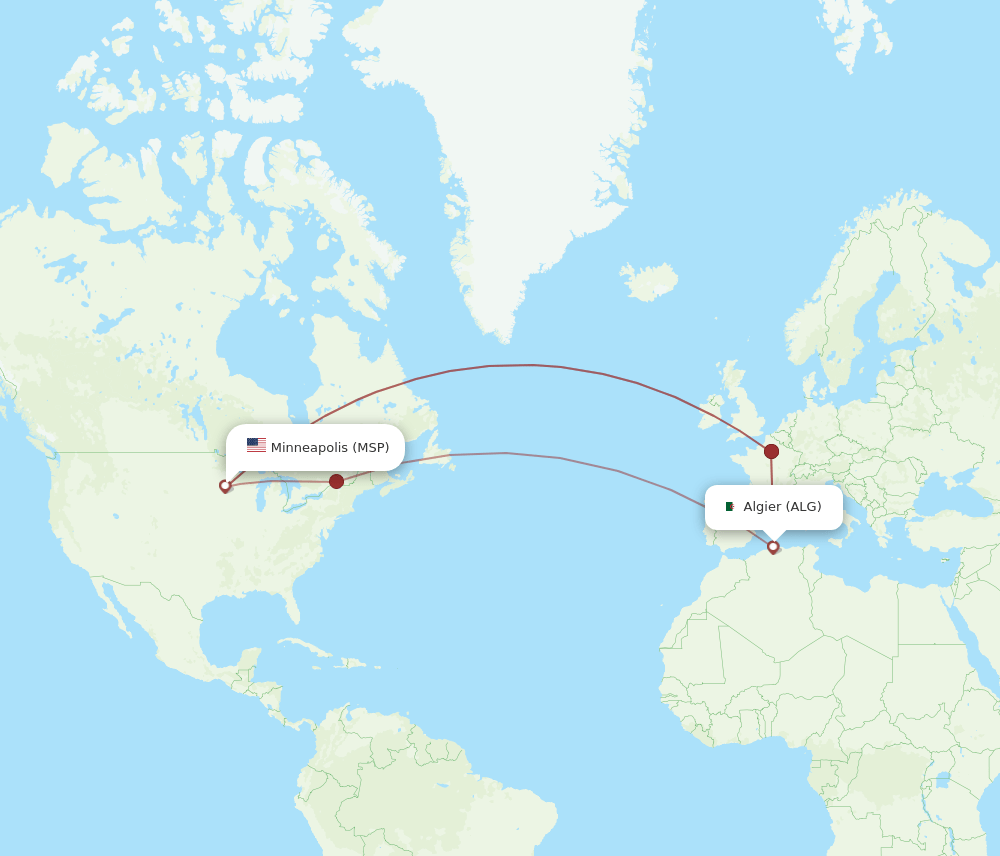 ALG-MSP flight routes