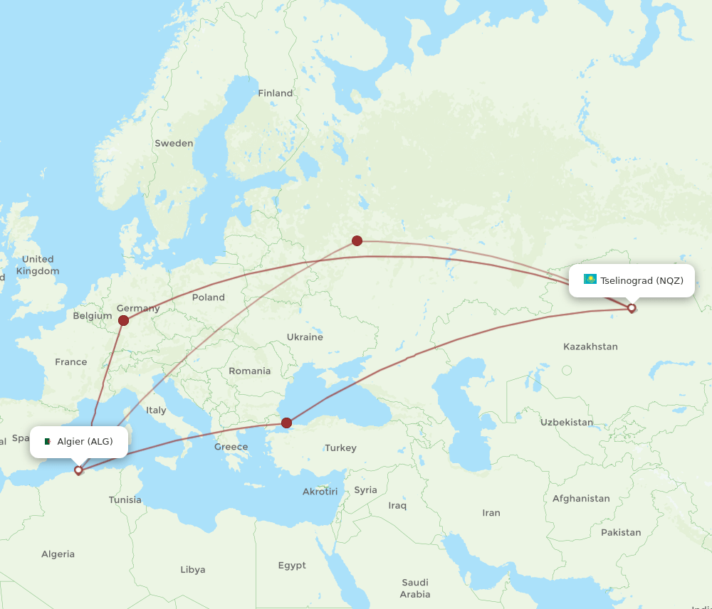 ALG-NQZ flight routes