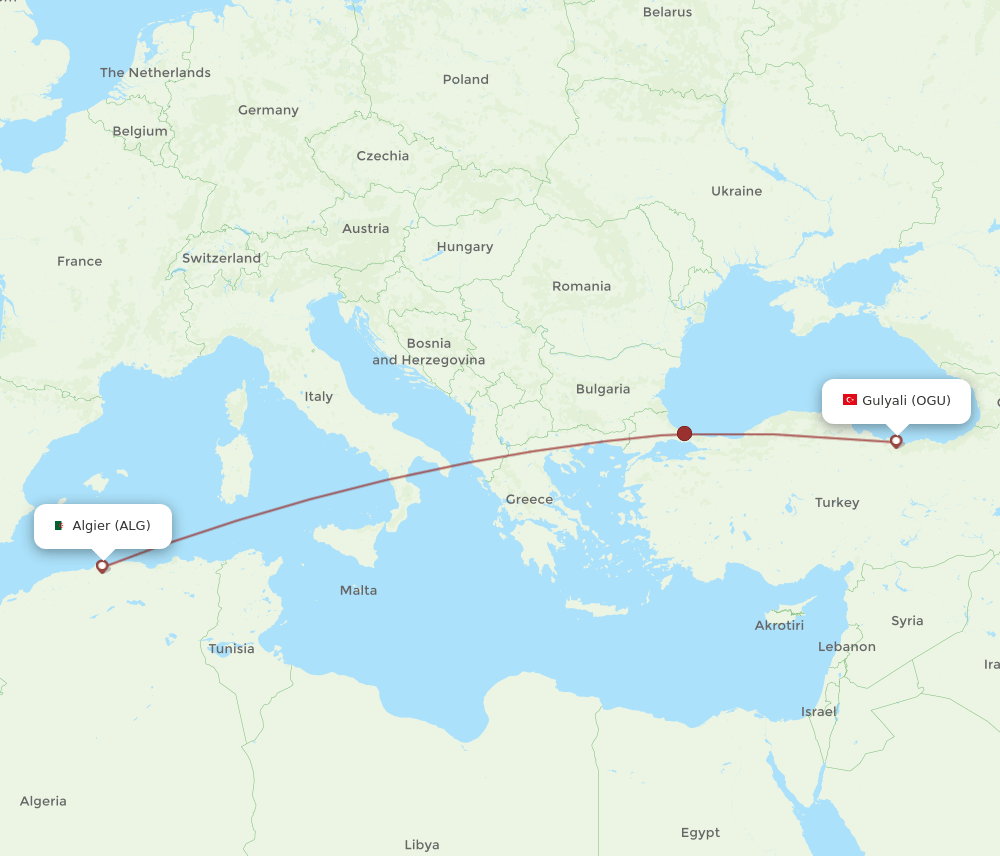 ALG-OGU flight routes