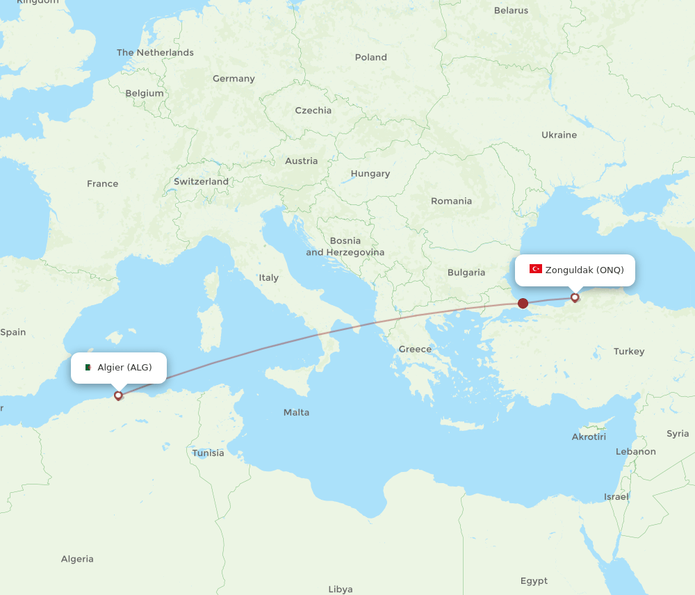 ALG-ONQ flight routes