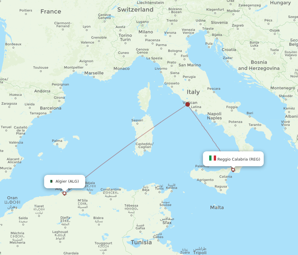 ALG-REG flight routes