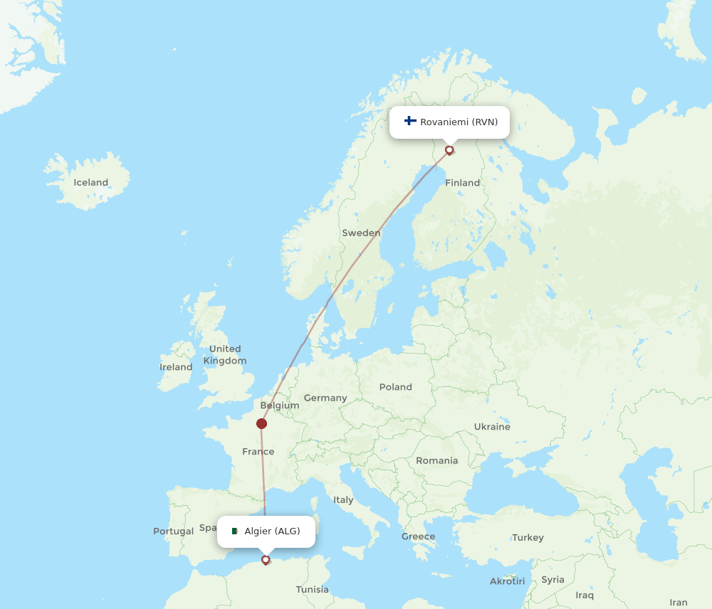 ALG-RVN flight routes