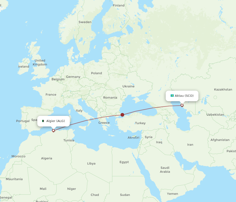 ALG-SCO flight routes