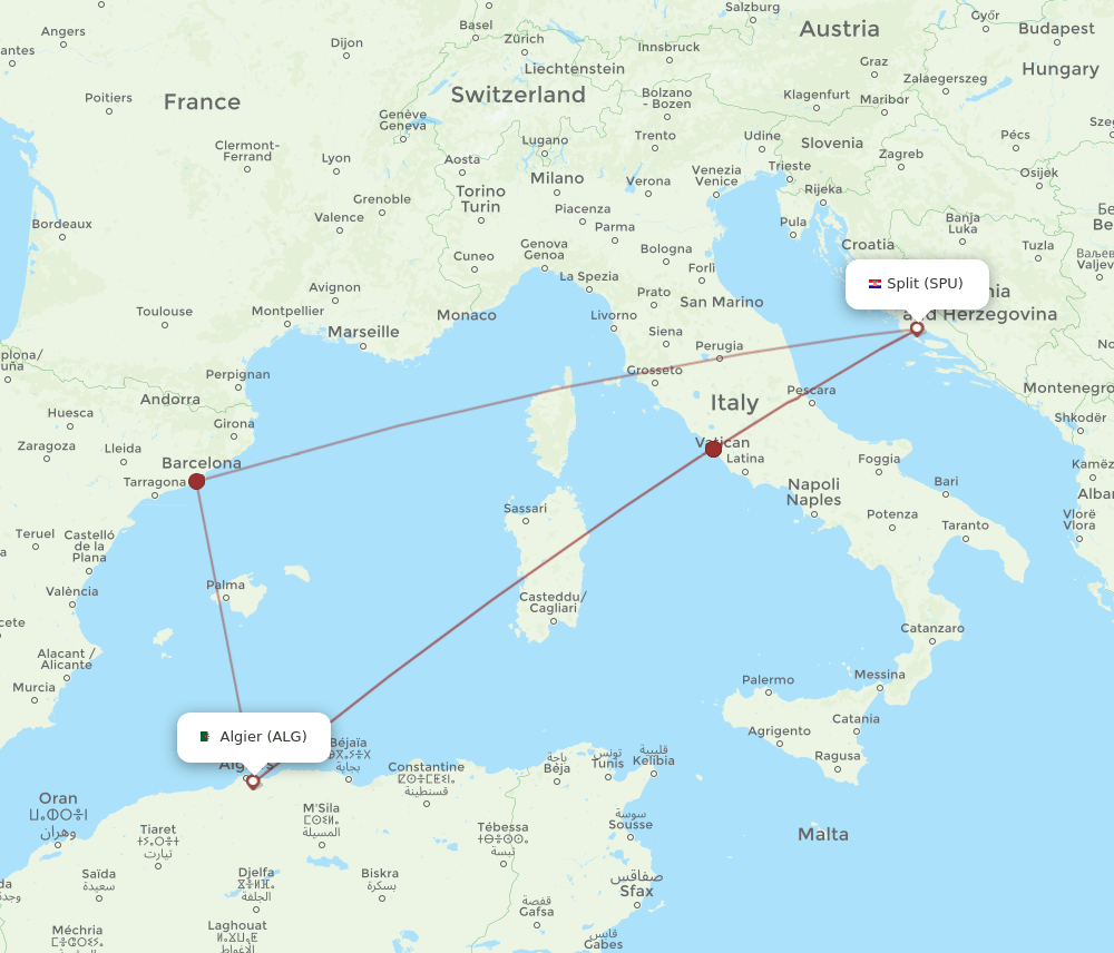ALG-SPU flight routes