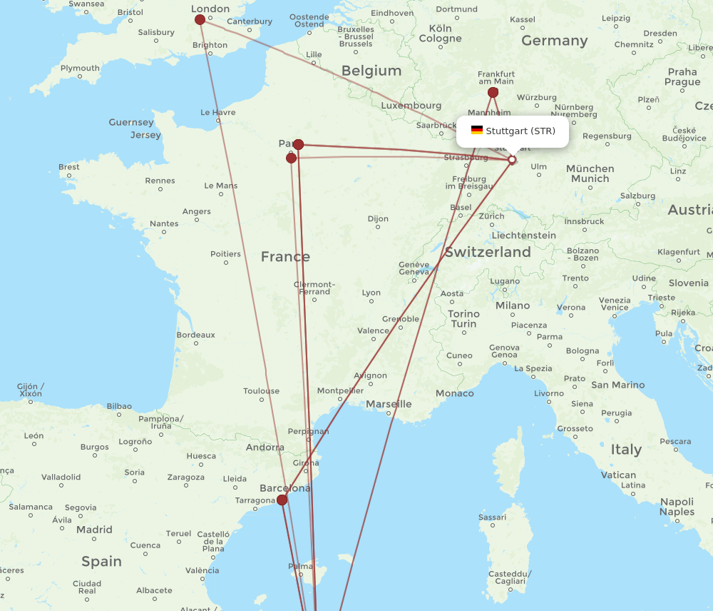 ALG-STR flight routes