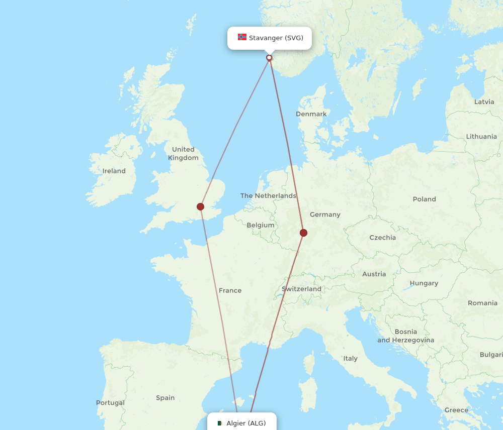 ALG-SVG flight routes