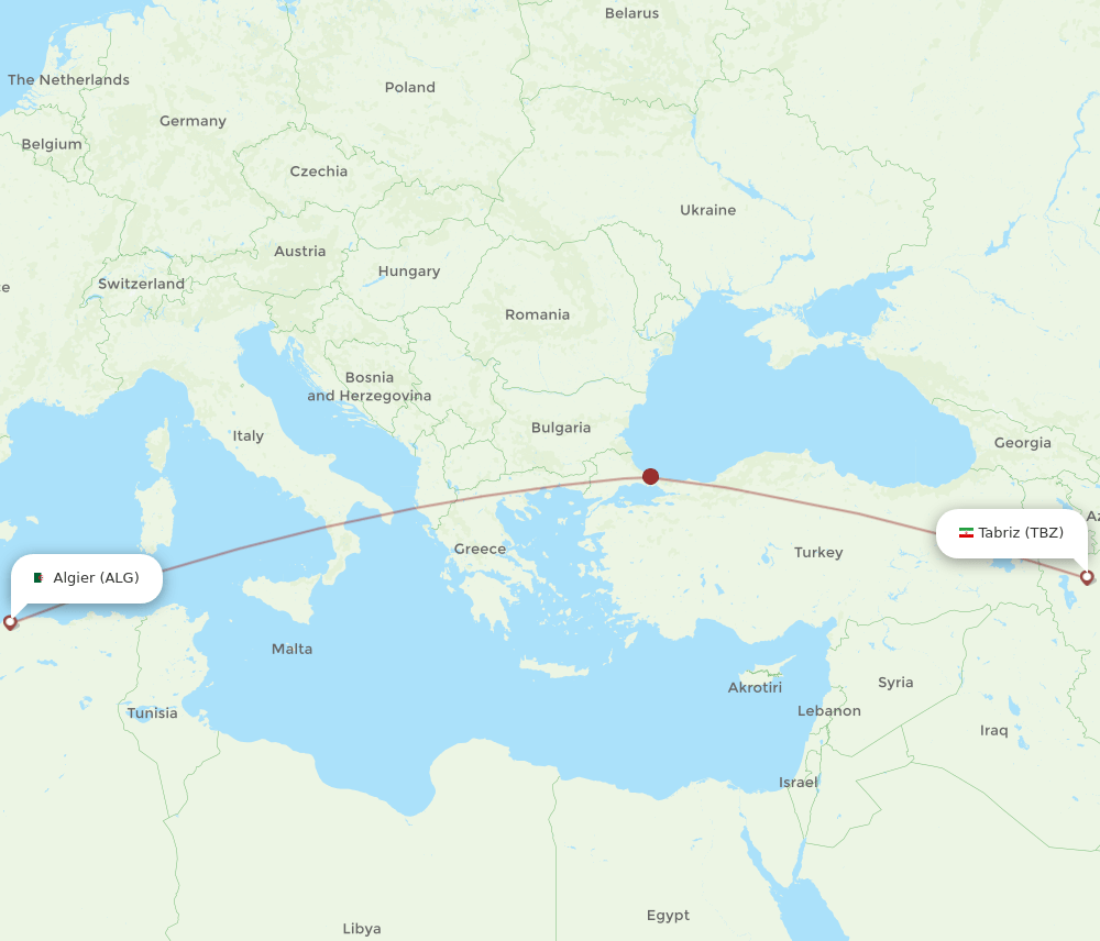 ALG-TBZ flight routes