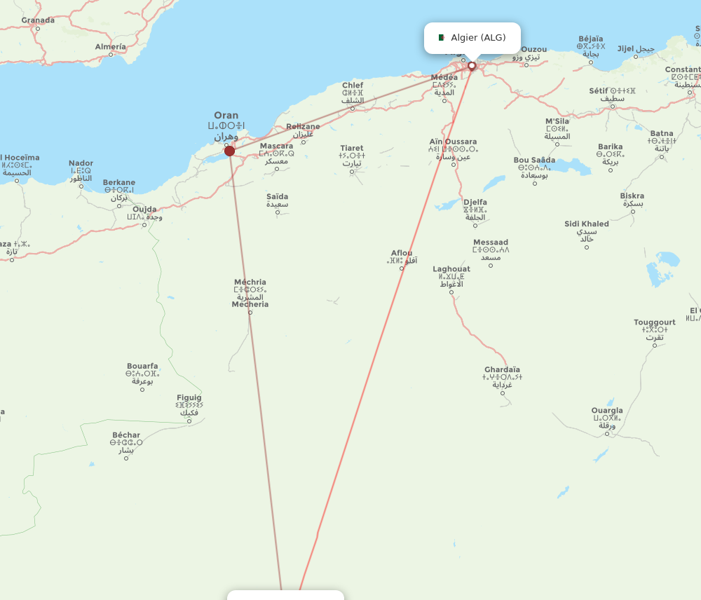 ALG to TMX flights and routes map