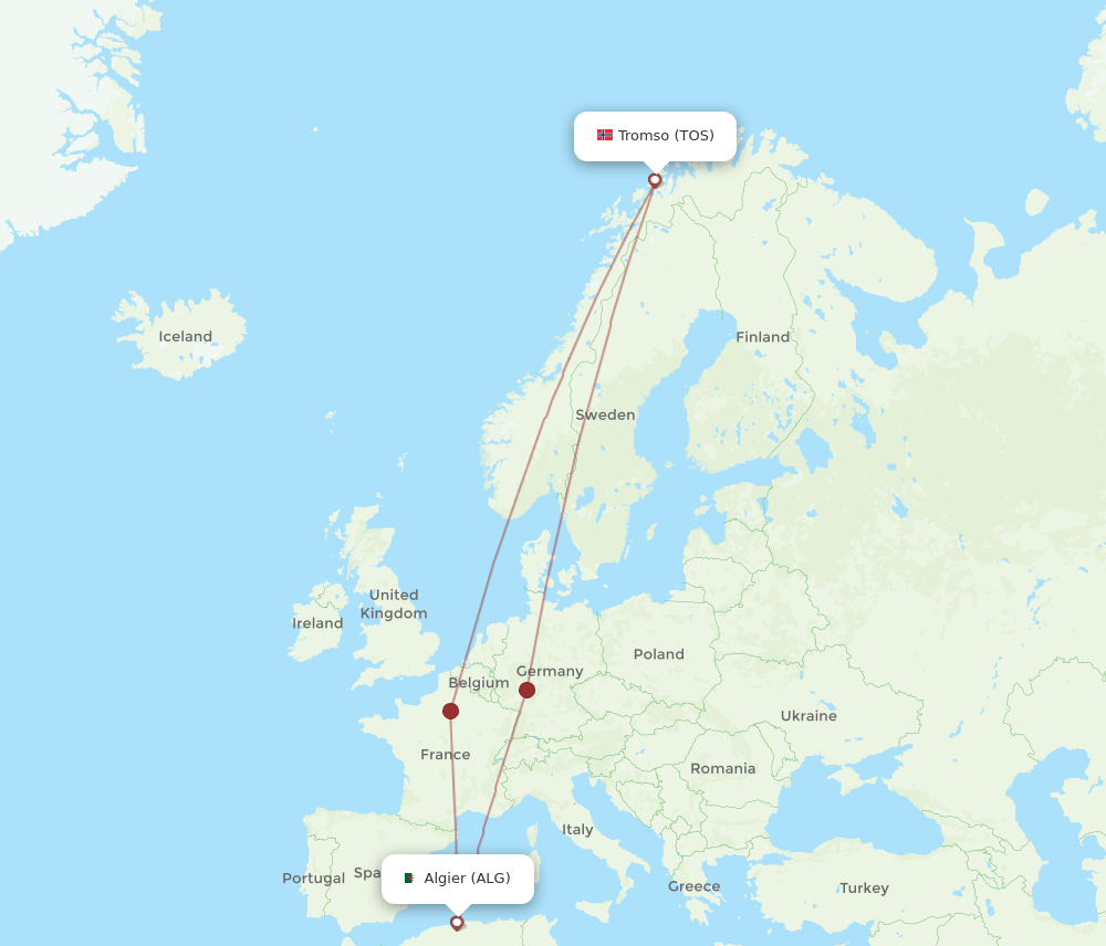 ALG-TOS flight routes