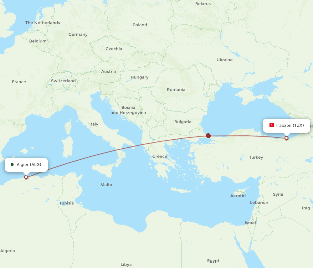 ALG-TZX flight routes