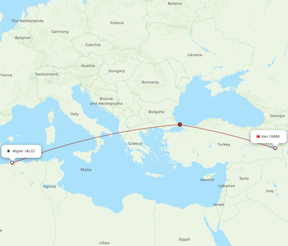 ALG-VAN flight routes