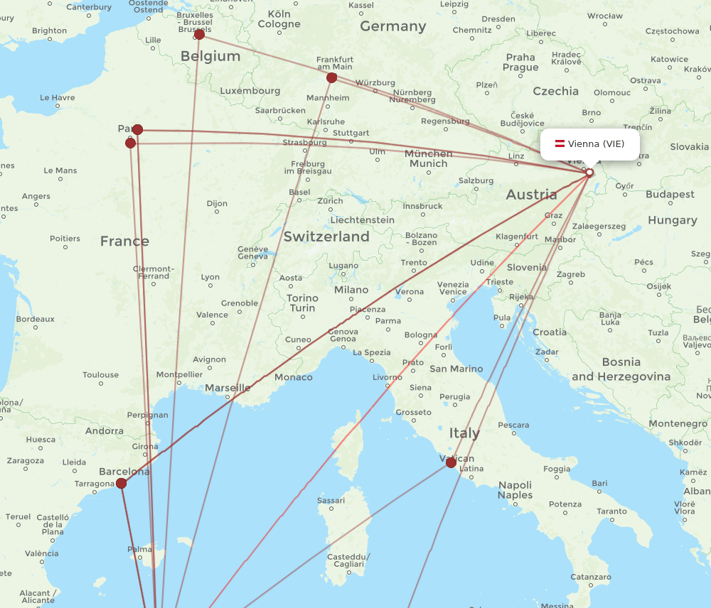 ALG-VIE flight routes