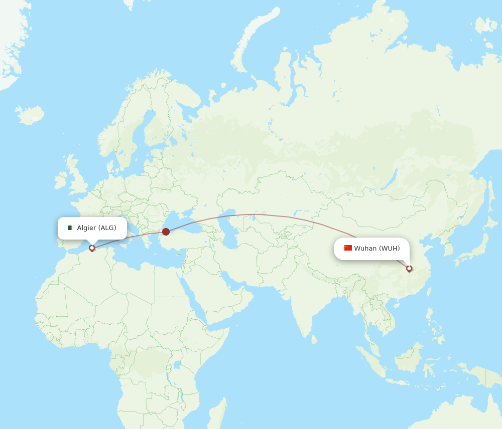 ALG-WUH flight routes