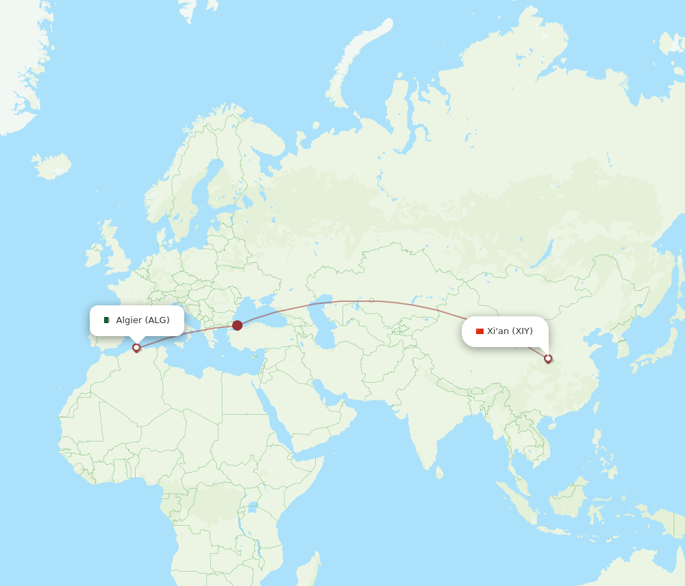 ALG-XIY flight routes