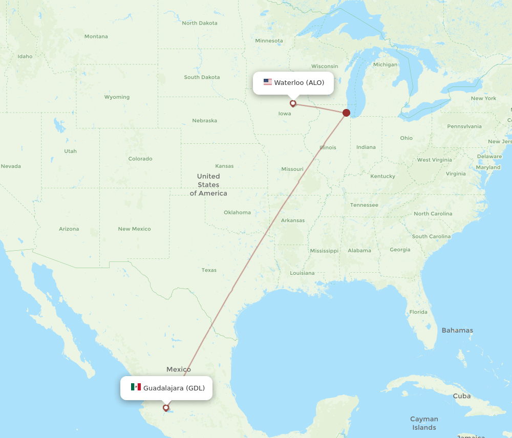 ALO-GDL flight routes